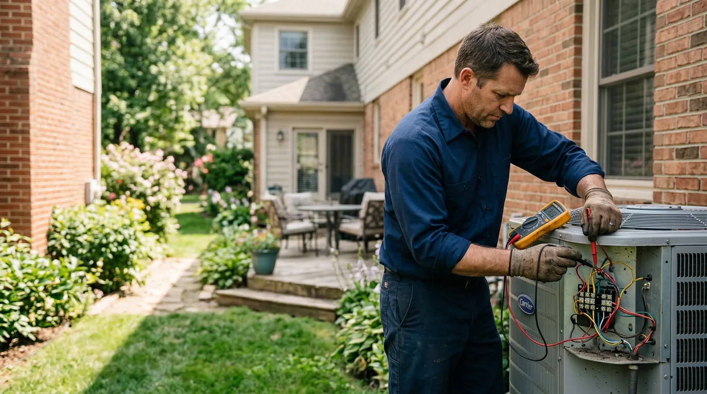HVAC technician working near Osborne, KS